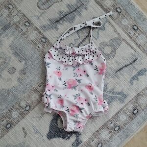 Sweet Honey Baby Girl One Piece Ruffle Halter Swimsuit Sz12m